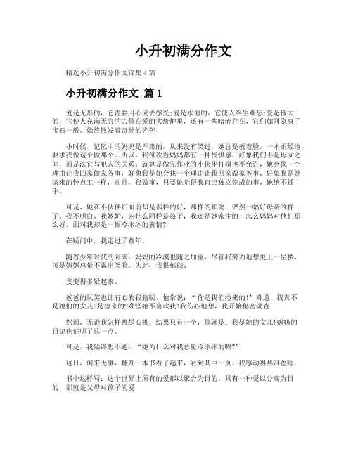 小升初满分作文