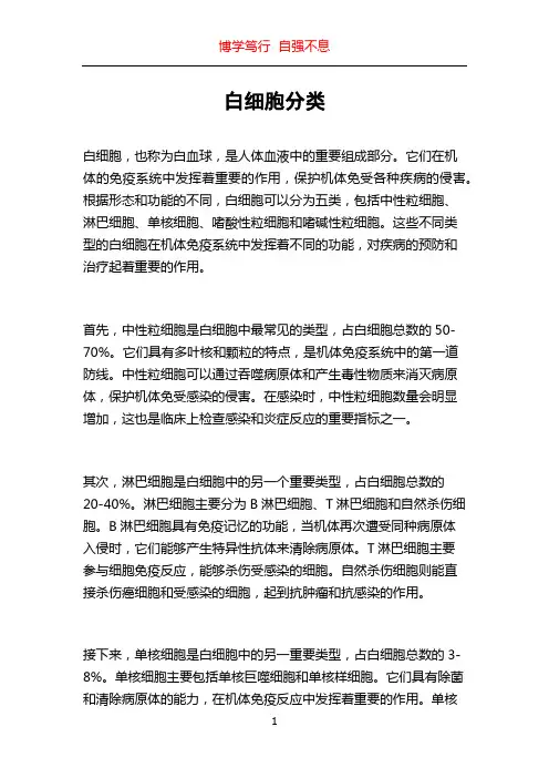 白细胞分类