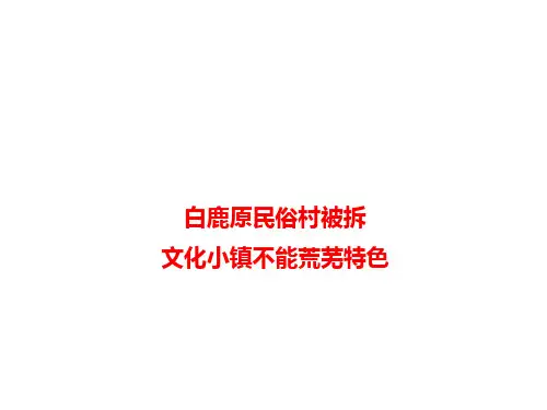 白鹿原民俗村被拆 文化小镇不能荒芜特色