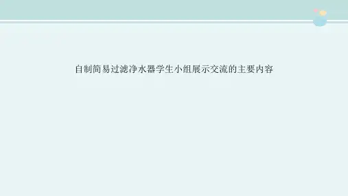 〖2021年整理〗《自制简易过滤净水器学生小组展示交流的主要内容》完整版教学课件PPT