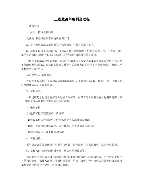 工程量清单编制全过程