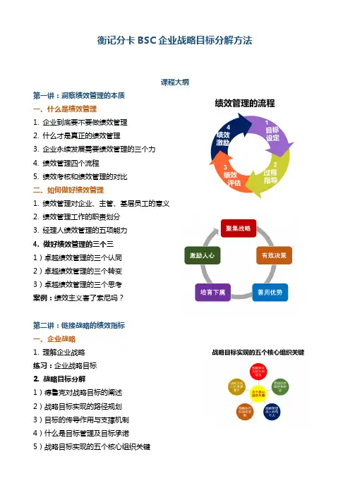 衡记分卡BSC企业战略目标分解方法