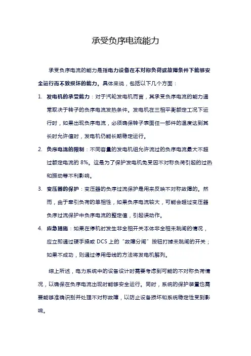 承受负序电流能力