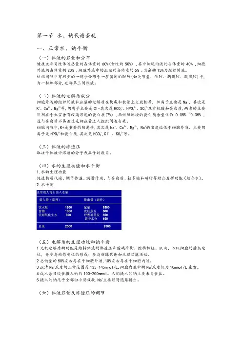 病理生理学第三章水电解质代谢紊乱