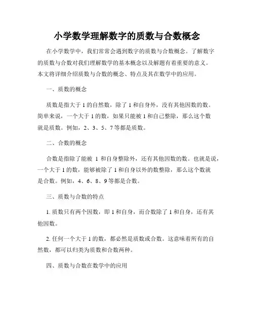 小学数学理解数字的质数与合数概念