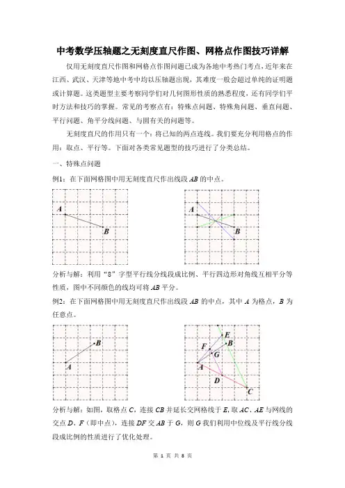中考数学压轴题之无刻度直尺作图技巧分类详解