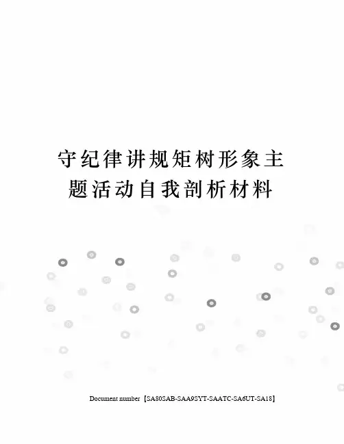守纪律讲规矩树形象主题活动自我剖析材料