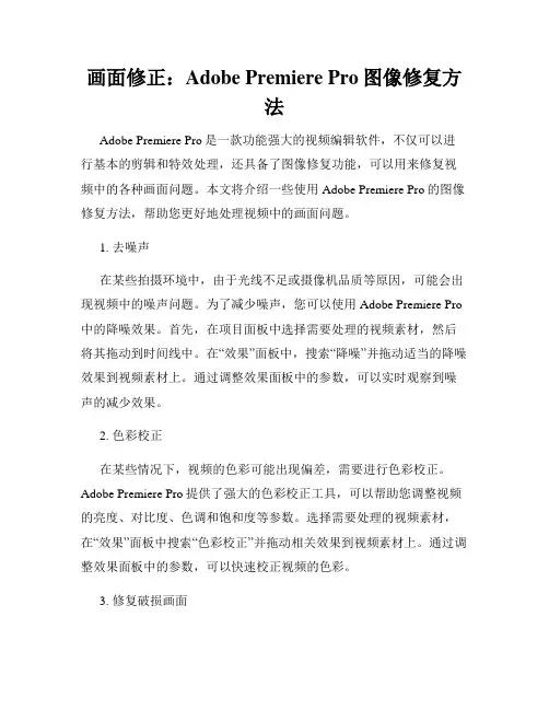 画面修正 Adobe Premiere Pro图像修复方法