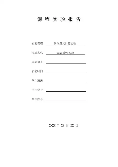 计算机网络ping命令实验报告