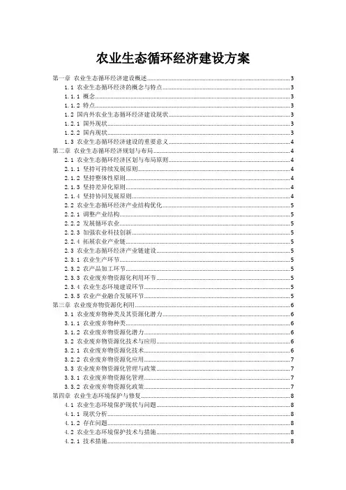 农业生态循环经济建设方案