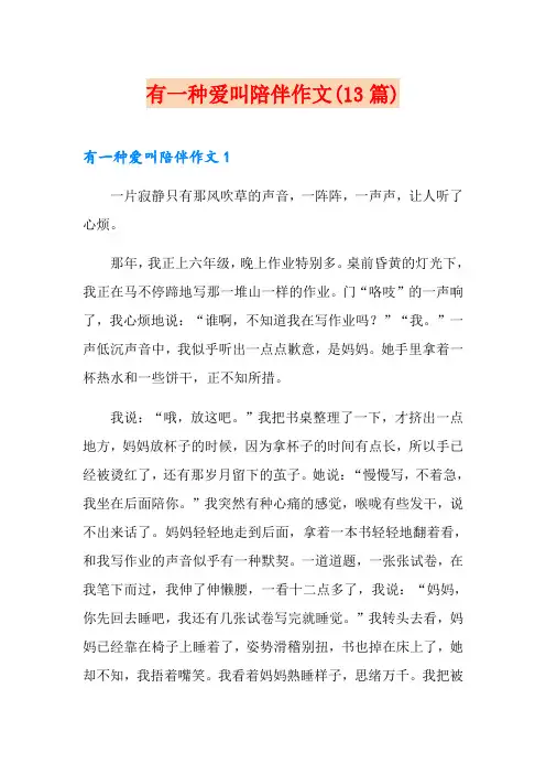 有一种爱叫陪伴作文(13篇)