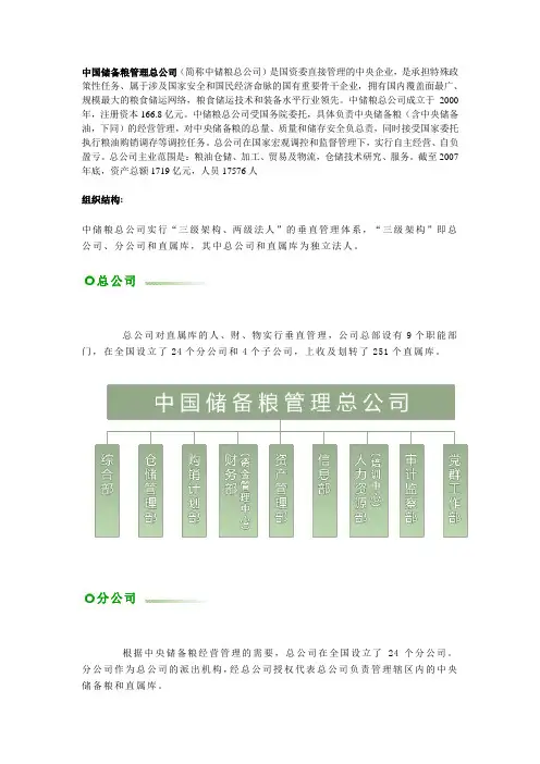 中国储粮组织结构