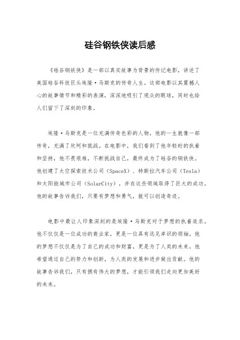 硅谷钢铁侠读后感