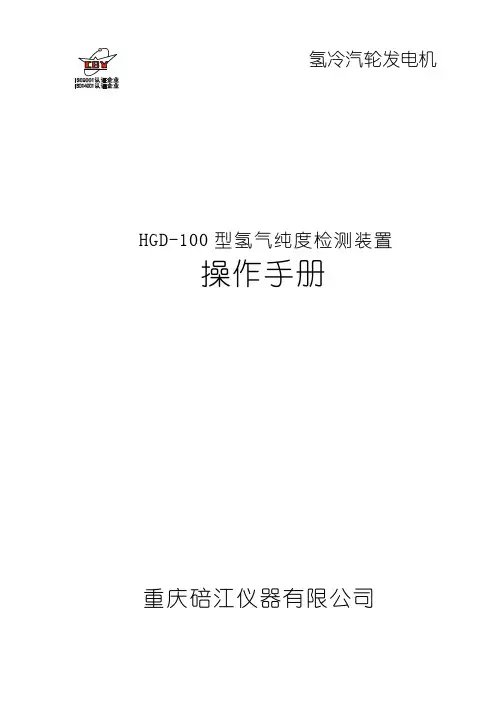 HGD100氢气纯度检测装置说明书