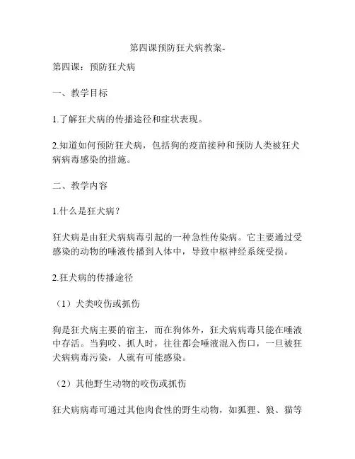 第四课预防狂犬病教案-