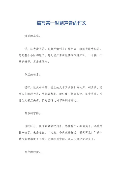 描写某一时刻声音的作文