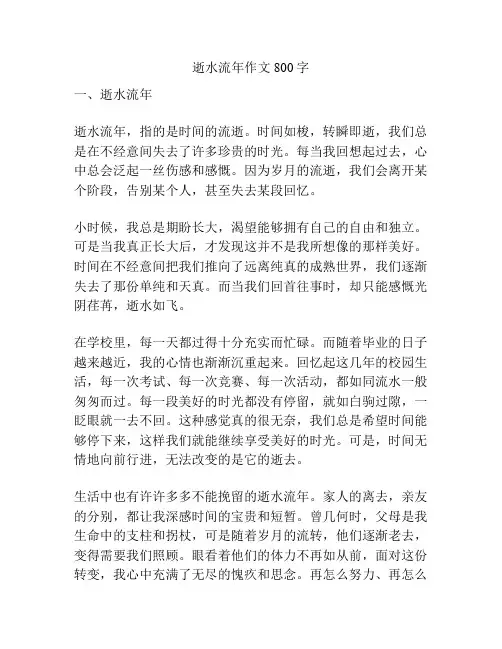 逝水流年作文800字
