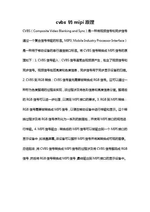 cvbs 转mipi原理