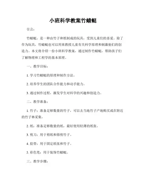 小班科学教案竹蜻蜓
