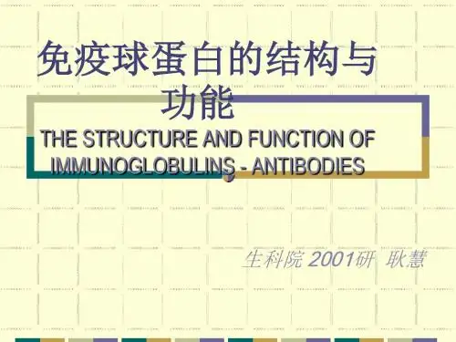 免疫球蛋白的结构与功能THESTRUCTUREANDFUNCTION.