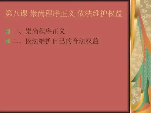 第八课 崇尚程序正义 依法维护权益
