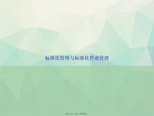 标准化管理与标准化作业管理讲课文档