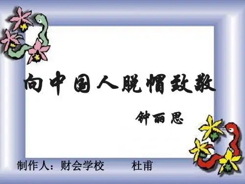 向中国人脱帽致敬ppt