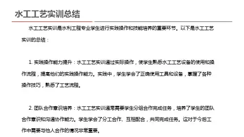 水工工艺实训总结