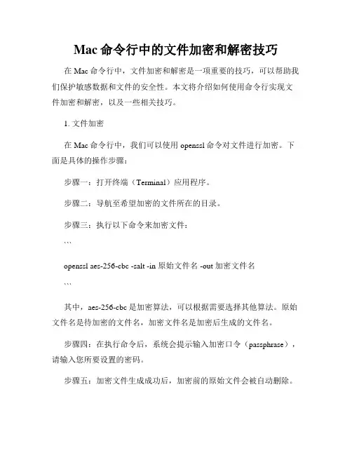 Mac命令行中的文件加密和解密技巧
