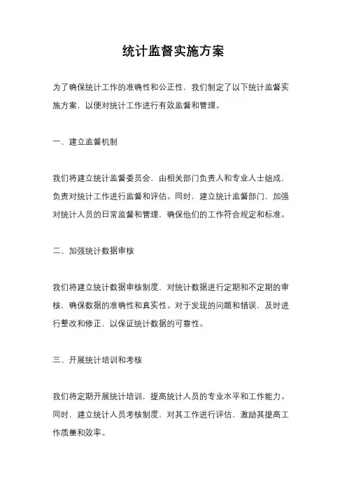统计监督实施方案