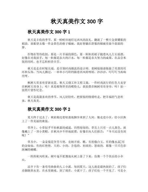 秋天真美作文300字