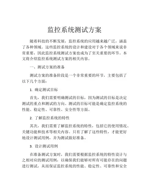 监控系统测试方案