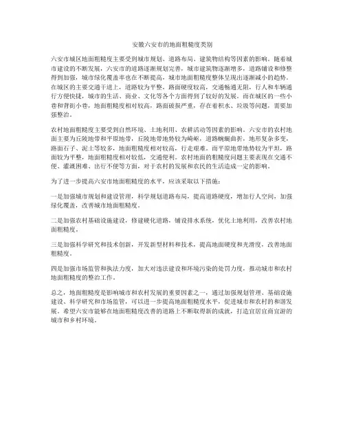 安徽六安市的地面粗糙度类别