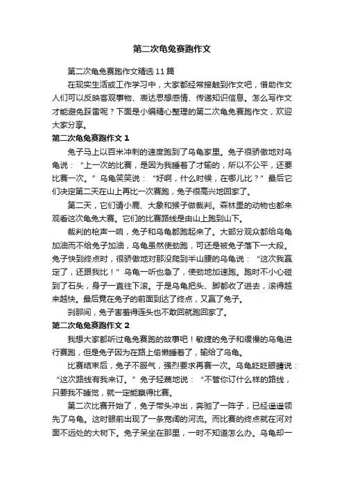 第二次龟兔赛跑作文精选11篇