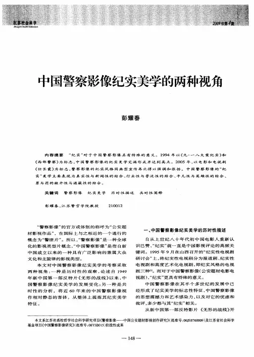 中国警察影像纪实美学的两种视角