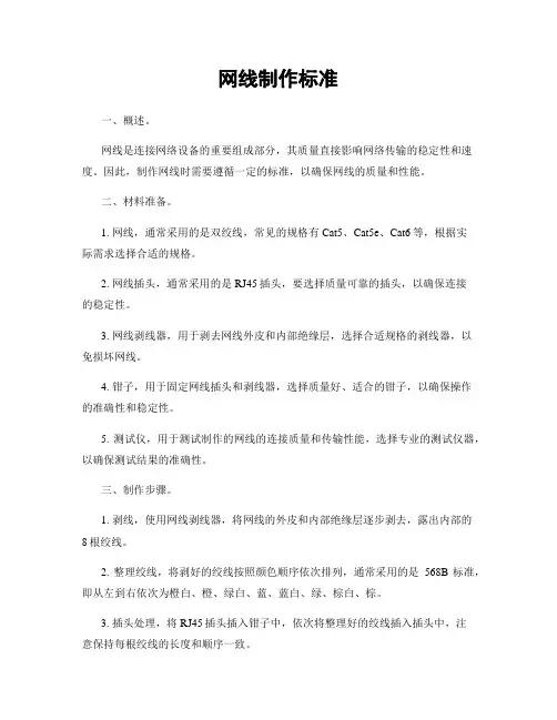 网线制作标准