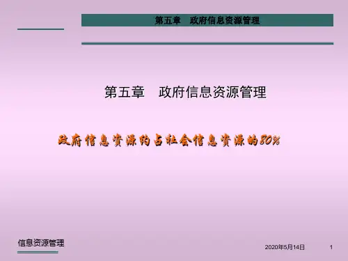 第五章政府信息资源管理