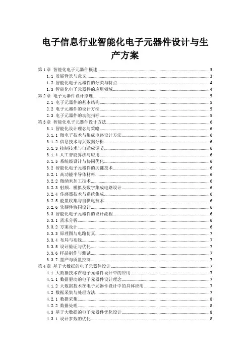 电子信息行业智能化电子元器件设计与生产方案