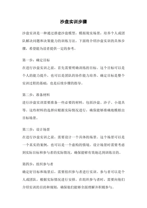 沙盘实训步骤