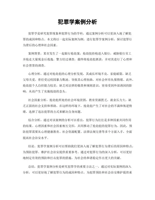 犯罪学案例分析