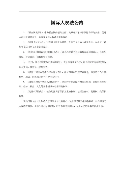 国际人权法公约