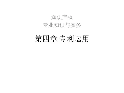 知识产权专业知识与实务第四章专利运用