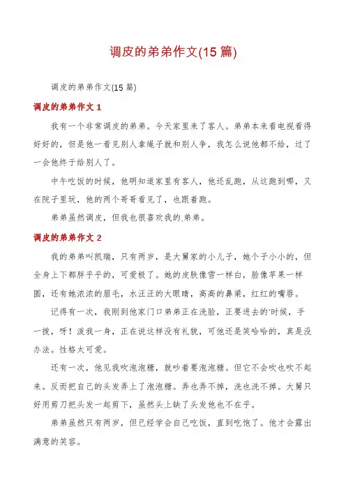 调皮的弟弟作文(15篇)