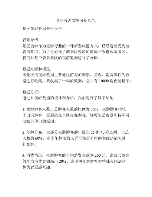 景区夜游数据分析报告