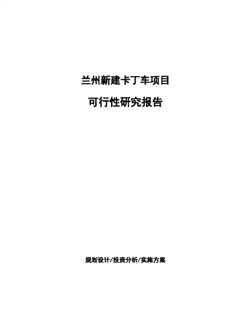 兰州新建卡丁车项目可行性研究报告