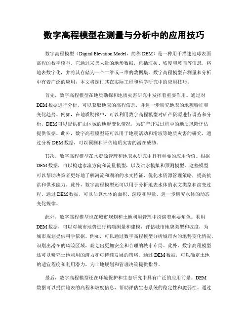 数字高程模型在测量与分析中的应用技巧