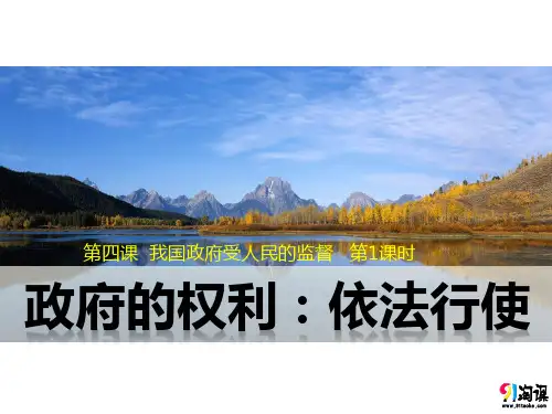 课件1：4.1 政府的权力：依法行使