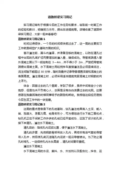 道路桥梁实习周记
