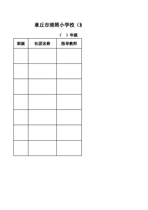 社团申报表