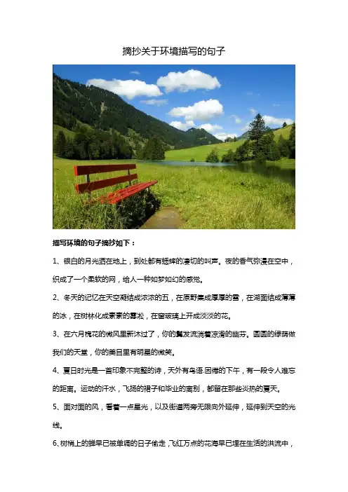 摘抄关于环境描写的句子